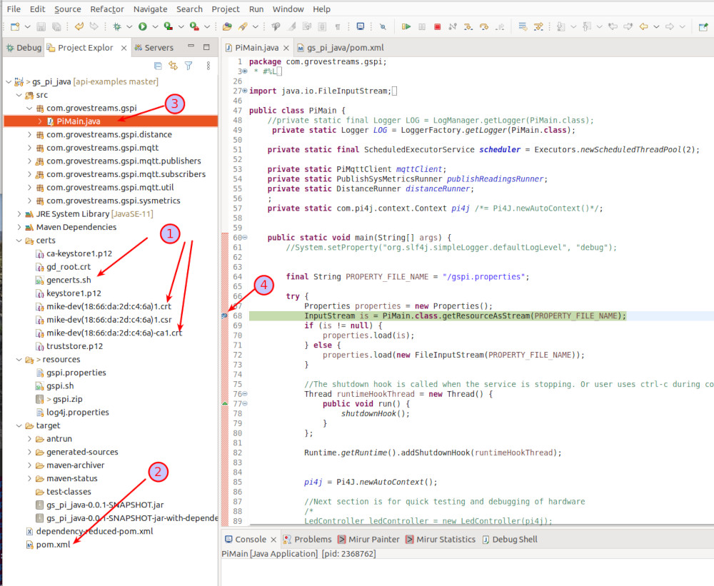 GroveStreams - MQTT Tutorial Component Settings