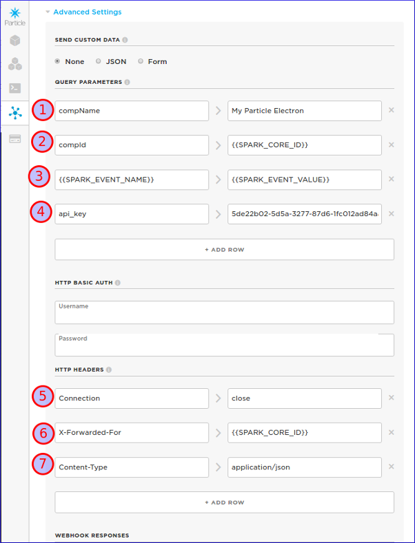 Particle Webhook