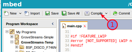 STMicroelectronics GroveStreams Compile